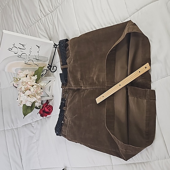 Corduroy Mini Skirt coastal Cowgirl Minimalist Office Wear Career - Picture 7 of 13